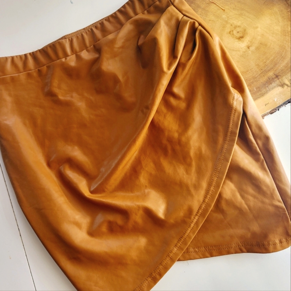 Faux leather skirt